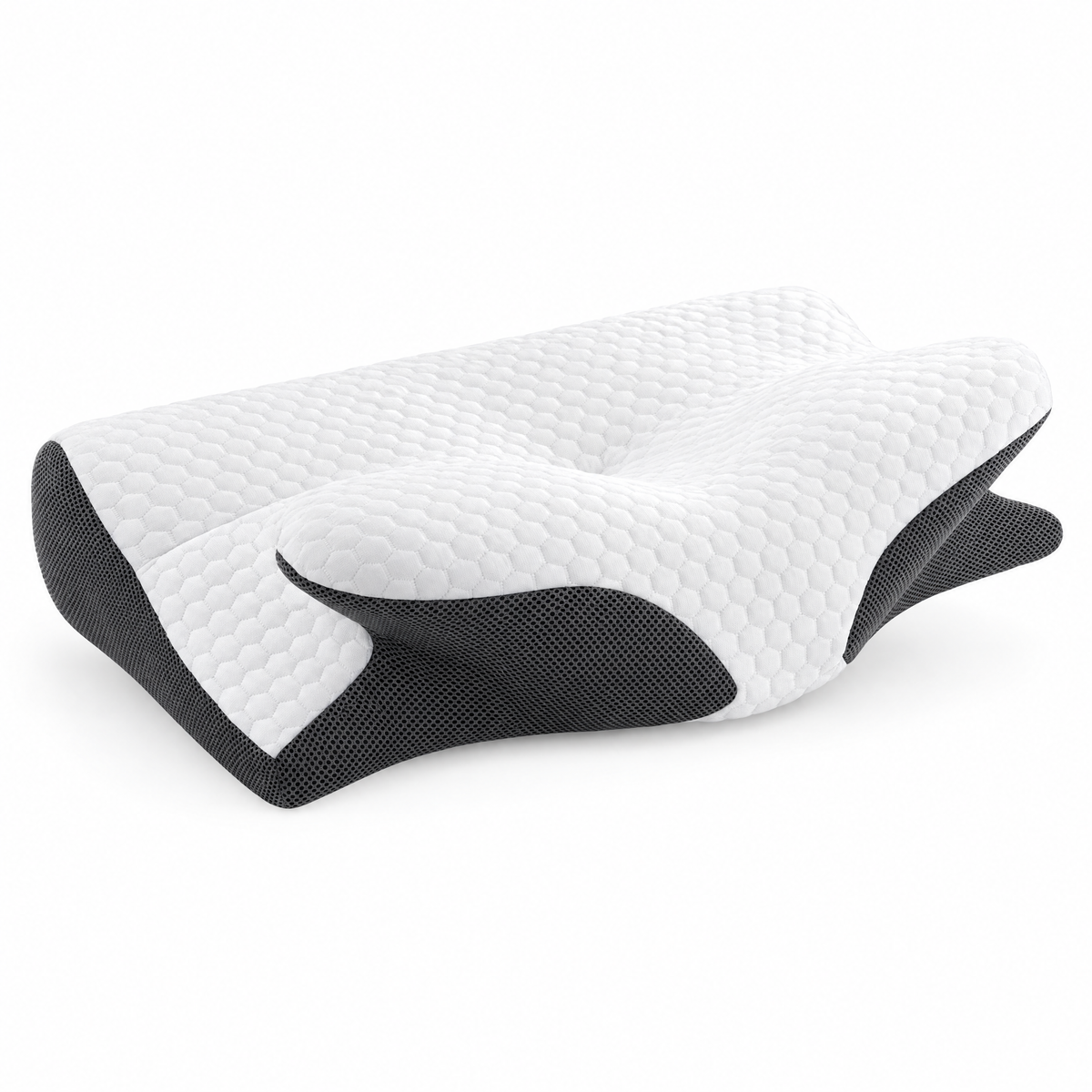 ORTEVA SOMNIA ergonomic visco neck pillow, white, studio product photo